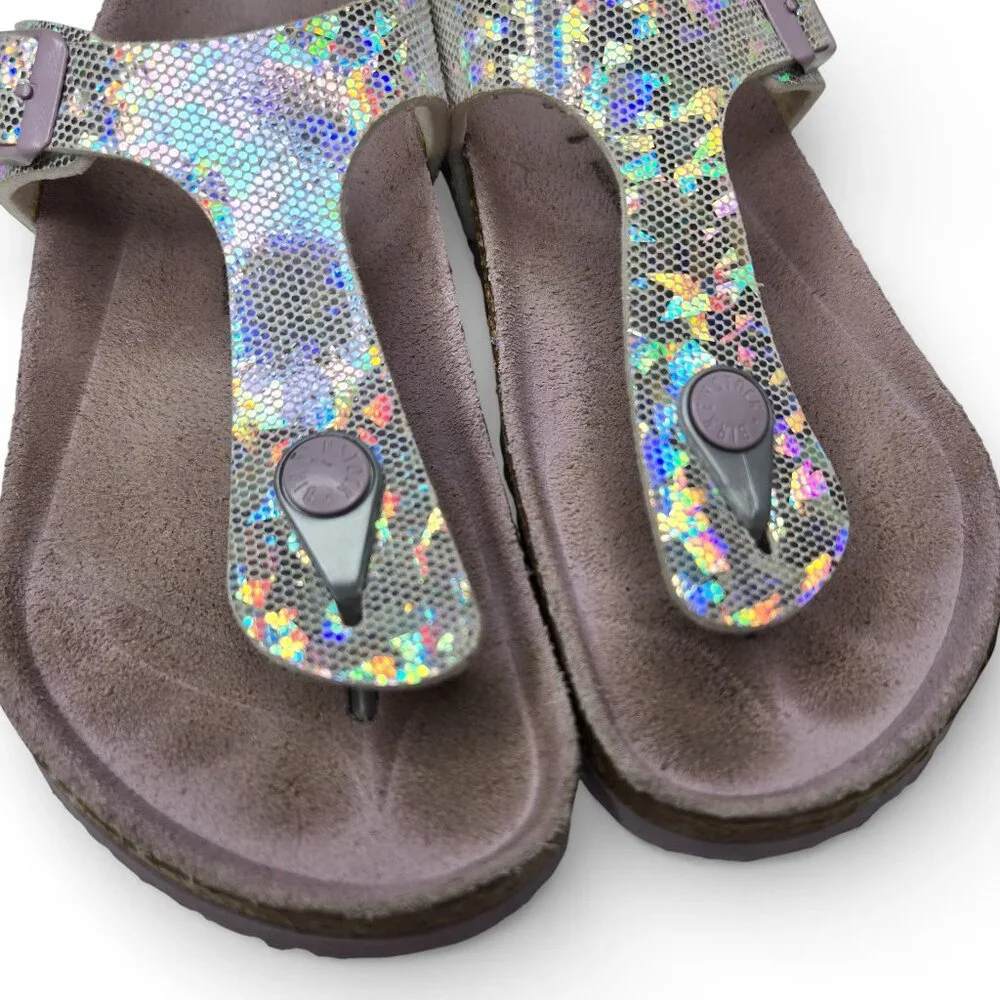 Birkenstock Gizeh Girls Thong Sandal Metallic Mauve Boho Slip On‎ L3